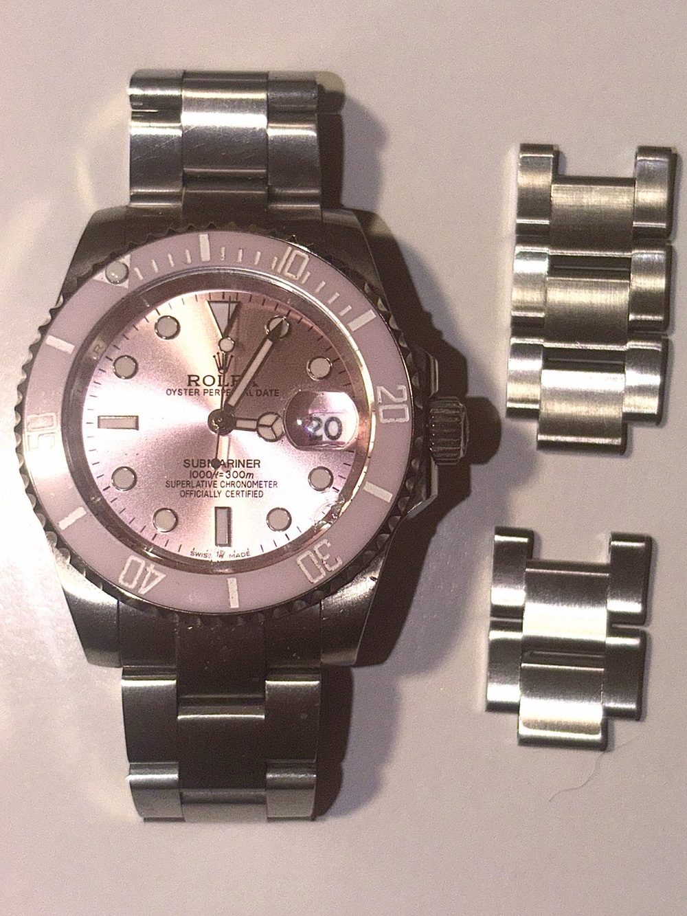 40mm Pink Dial 904L stainless steel (small wrists) watch